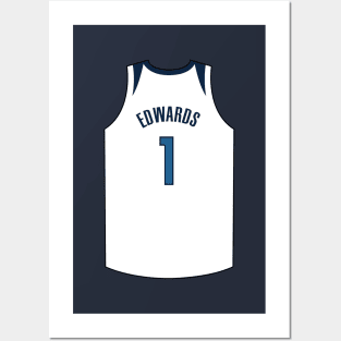 Anthony Edwards Minnesota Jersey Qiangy Posters and Art